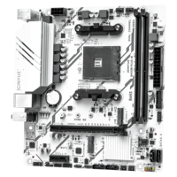 Carte mère JGINYUE B450M PLUS-W DDR4 M-ATX pour ordinateur de bureau, compatible avec les processeurs des séries AM4 1000, 2000, 3000, 4000, 5000