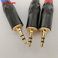 Connecteur en forme de diamant plaqué or en cuivre de 1/8 pouce, prise jack stéréo 3,5 mm TRS, prise audio auxiliaire pour haut-parleur de mixeur XLR, prise jack mâle 3,5 mm