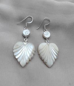 Pendientes de gota de moda de Shiva Eye & Mother Pearl Shell naturales, joyería de fiesta hecha a mano de Plata de Ley 925 para mujer, precio al por mayor - Product Image 3