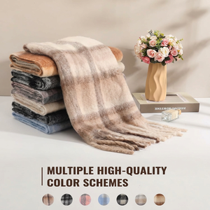 High Quality Women Cozy Winter <b>Scarf</b> Thick Warm Shawl <b>Wrap</b> Stylish Fringe Tassel Design Polyester Anti-Bacterial Windproof for - Product Image 3