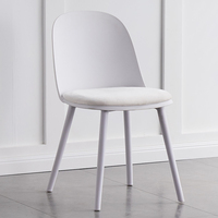 Chaise de salle à manger nordique portable personnalisable pour appartement, chaise de petit-déjeuner en plastique rembourrée et épaissie, idéale pour café et détente