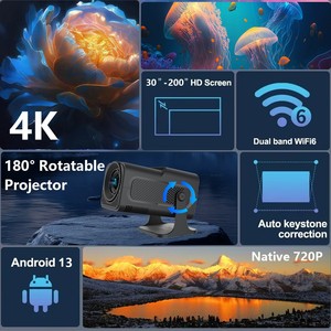 Proyector de Alta Calidad de 300ANSI Lúmenes, 1080P, Pantalla LCD de 3 Pulgadas, WiFi 2.4G 5G, HD, Altavoz Integrado para Oficina, Aula, Camping - Product Image 6
