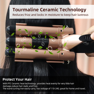 Biểu Tượng Tùy Chỉnh 5 Trong 1 Hoán Đổi Cho Nhau Ptc Gốm Tạo Kiểu Tóc Công Cụ Thiết Lập Nhiệt Bàn Chải Và 4 Hoán Đổi Cho Nhau Gốm Curling Wand - Product Image 2