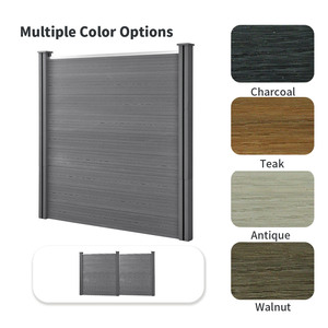 Clôture en bois-plastique WPC co-extrudé, imperméable et résistant aux intempéries, couleur personnalisée, avec poteaux en aluminium pour <span class=keywords><strong>jardin</strong></span> extérieur - Product Image 2