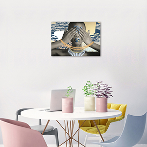 Cuadro en Lienzo de Moda <span class=keywords><strong>con</strong></span> Diseño de Mujer Africana Moderna, Arte de Pared <span class=keywords><strong>con</strong></span> la Frase 'Cierra <span class=keywords><strong>los</strong></span> <span class=keywords><strong>Ojos</strong></span>' - Product Image 4