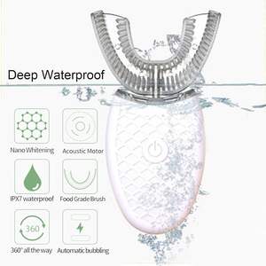 Vente en gros : Brosse à dents sonique intelligente automatique de type U, 4 modes, chargement USB, blanchiment des dents, lumière bleue, poils durs, usage domestique - Product Image 3