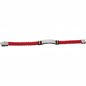 Bracciale Tennis alla Moda in Filo Rosso e Acciaio - Product Image 2