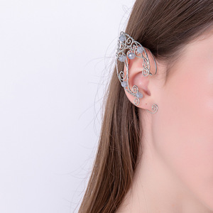 Pendientes <span class=keywords><strong>de</strong></span> moda Retro <span class=keywords><strong>de</strong></span> lujo para mujer, puños <span class=keywords><strong>de</strong></span> oreja <span class=keywords><strong>de</strong></span> elfo <span class=keywords><strong>de</strong></span> hadas, alas <span class=keywords><strong>de</strong></span> Ángel <span class=keywords><strong>de</strong></span> perlas, cuentas <span class=keywords><strong>de</strong></span> cristal, Clip no perforado, fiestas <span class=keywords><strong>de</strong></span> bodas - Product Image 2