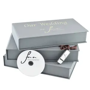 Boîte cadeau de présentation de photo CD USB personnalisée pour mariage
