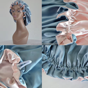 Bonnet de nuit en satin de soie double couche réglable et réversible, luxe, pour femmes et filles, bonnet de sommeil pour dormir - Product Image 5
