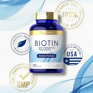 Biotin 10000mcg 300 Softgels Max Strength Non-GMO Gluten Free Supplement Biotin Softgel GEL Capsules