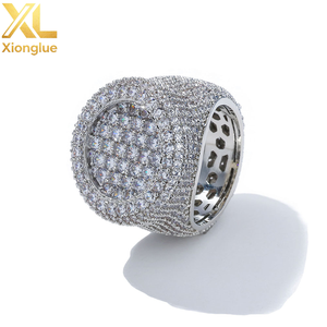 Anillo de Moissanita Redondo Estilo Hip Hop para Hombre, Plata de Ley 925, con Incrustaciones de Diamantes, Anillo Circular, Joyería Personalizada, Tallas de EE. UU. 7-10 - Product Image 1