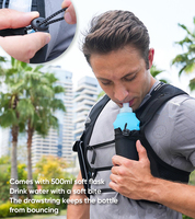 Gilet d'hydratation de course à pied et de randonnée réfléchissant, léger, respirant et portable, avec gourde souple de 500 ml, pour femmes et hommes