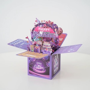 卸売カスタマイズされた3Dステレオボックススタイルプレミアム誕生日グリーティングカード - Product Image 3