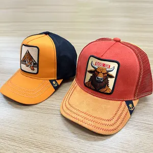 Gorra de malla con bordado de animales de moda 2024, gorras de béisbol ligeras y transpirables para exteriores, gorra de béisbol de 5 paneles
