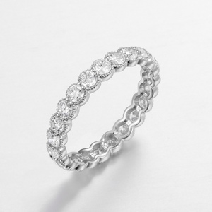 Classic 10K Solid White Gold 1.42ct Oval Cut Lab Grown Diamond <b>Ring</b> | Oval Cut Lab Created Diamond Wedding Band <b>Ring</b> for Women - Product Image 1