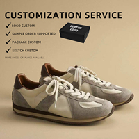 Sneakers rétro en daim respirant avec empeigne en toile, baskets de jogging vintage, chaussures de sport décontractées polyvalentes pour hommes et femmes