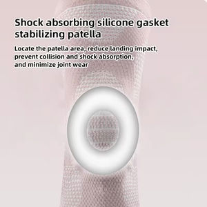 Manchons de compression soulagement de la douleur <span class=keywords><strong>anti</strong></span>-dérapant Silicone conception Nylon Double ressort barres Silicone genouillère sport genouillère soutien - Product Image 3