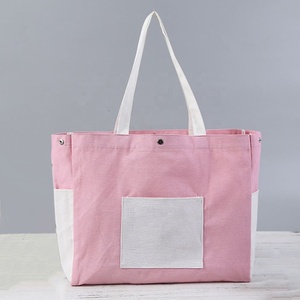 Bolsa de Mano de Lona Ecológica Informal de Algodón para Mujer con Correa para el Hombro, Bolsa de Regalo para Compras - Product Image 3