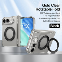 Étui de téléphone pliable magnétique à couverture intégrale antichoc avec protection à 360° °   Support rotatif pour anneau de téléphone avec coque de protection pour iPhone Duo 18 Fold