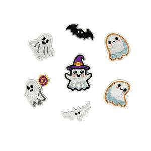 Parche Bordado de Fantasma de Halloween de Jintao, Adhesivo Decorativo Termoadhesivo de Forma Irregular para Ropa - Product Image 3