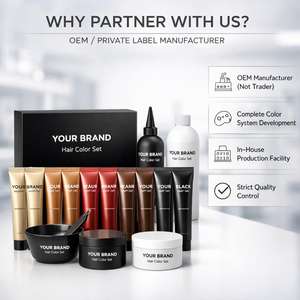 Kit de Coloración Capilar de Marca Privada OEM, Fabricante Profesional de Tintes para el Cabello, Sistema de Coloración Permanente para Salón, Caja con Solución Completa - Product Image 2