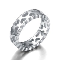 Bague Vintage en Or Rose 18 carats pour Femme, Motif Cœur Creux Gravé, Tendance, pour Couple, Mariage, Fête, Vente en Gros