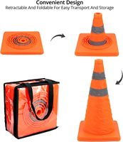 Cônes de signalisation rétractables en ABS, faciles à transporter, durables, réfléchissants prismatiques haute intensité, peu encombrants, pour garage