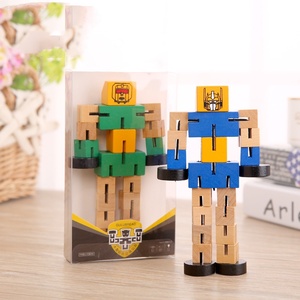 <span class=keywords><strong>Robot</strong></span> transformador de madera colorido más nuevo, plegable de cubo Manual juguete, juguetes educativos para niños, juguete de <span class=keywords><strong>Robot</strong></span> de madera para niños - Product Image 3