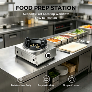 Cocina <span class=keywords><strong>de</strong></span> gas <span class=keywords><strong>de</strong></span> un solo quemador, original del fabricante, con parrilla <span class=keywords><strong>de</strong></span> hierro fundido comercial, llama <span class=keywords><strong>de</strong></span> alto rendimiento, para uso doméstico, catering y venta al por mayor. - Product Image 4