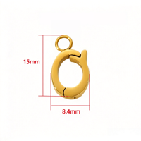 Fermoir universel ovale en acier inoxydable 316L poli de précision, plaqué or 18 carats sous vide, pour la création de bijoux DIY (bracelets de perles)