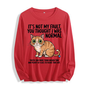 Tela suave "No <span class=keywords><strong>es</strong></span> mi <span class=keywords><strong>culpa</strong></span> Cita de gato normal Gráfico" Camiseta de manga larga Multi colores - Product Image 3