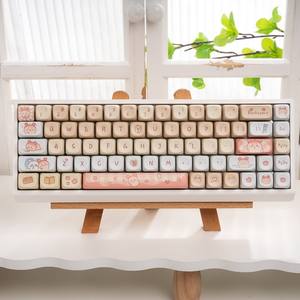 คีย์บอร์ดกลไกแบบสามโหมด M68 หลายรุ่น คีย์แคปการ์ตูน MOG/Mao ไฟ RGB ปรับแต่งได้ สำหรับสาวๆ ใช้ในออฟฟิศ - Product Image 6