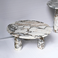 Table basse gigogne moderne en marbre naturel, OEM ODM, mobilier de salon, ensemble de tables à thé convertibles pour bureau à domicile, garantie 1 an
