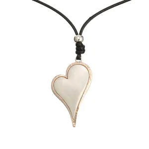 2021 New Luxury Two Tone Plating Heart Pendant Women Jewelry Necklace