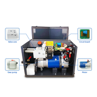 Unité de puissance hydraulique micro DC 12V 24V, pompe à double effet 1,5-15L, réservoir en aluminium et plastique, commande filaire pour table élévatrice, chariot élévateur, palan