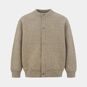 Suéter de punto grueso con cuello para hombre, estilo nuevo primavera-otoño 2026, cárdigan de punto de botonadura sencilla, abrigo de moda de marca con sentido de la elegancia avanzado. - Product Image 2