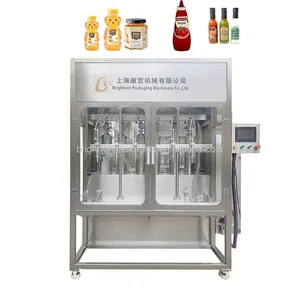 Automatic syrup honey jam filling and capping machine production line