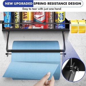 <span class=keywords><strong>Porta</strong></span> asciugamani in carta per Garage con mensola, <span class=keywords><strong>porta</strong></span> asciugamani in metallo Premium supporto a parete con 6 ganci, organizzazione e deposito Garage - Product Image 4