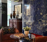 Marbre naturel bleu bolivien de luxe pour les murs décoratifs du salon, dalles de pierre pour les tables basses, les tables à manger et les meubles