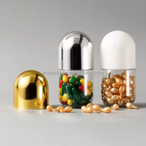 Rỗng huyết thanh bao bì Capsule Shaped nhựa container cho Capsule Pill Tablet Y bao bì rõ ràng chai nhựa viên nang - Product Image 2