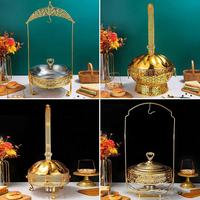Luxuriöses 8L Gold Edelstahl Chafing Dish Buffet-Set mit Hängedeckel Buffet-Speisenwärmer für Hotel Restaurant Buffet