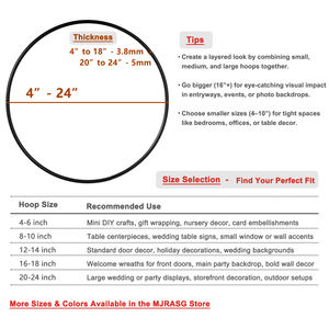 Aros de Hierro Hechos a Mano para Manualidades, Atrapasueños de Macramé, Centros de Mesa Florales, Aros Circulares para Bodas, Coronas DIY - Product Image 6