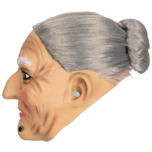 Leggero Halloween maschere <span class=keywords><strong>Horror</strong></span> vecchio uomo e nonna in lattice Cosplay oggetti di scena per il nonno nonna per la festa di natale - Product Image 6