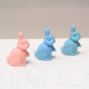DIY Handmade Craft Animal Rabbit Hare Bunny Shape Silicone Soap Cake Candle Mold For Soap Making