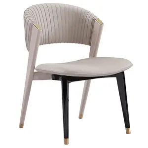 silla comedor elegante de tela y patas metalicas negras para salon comedor