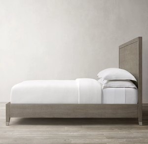 Giường ngủ gỗ nguyên khối phong cách Mỹ hiện đại Rhoohill tùy chỉnh, bọc da thuộc vân cá đuối, làm thủ công, dành cho biệt thự khách sạn, cỡ Queen - Product Image 5