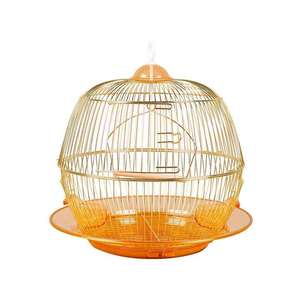 Classico di Lusso Dorato Uccello Gabbia In Acciaio Filo Tondo Gabbia Per Uccelli Per Piccolo Pappagallo All'aperto - Product Image 1