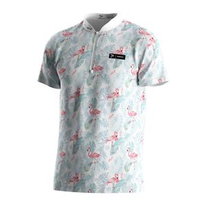 Camiseta de sublimación de alto rendimiento para hombre, de manga corta, tipo polo con cuello con cremallera y cuello alto. - Product Image 1