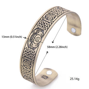 Personalizzato Vichingo di Assistenza Sanitaria Braccialetto D'argento Antico braccialetto Magnetico Per Gli Uomini Vintage Rame Antico Del Polsino Del Braccialetto Dei Monili - Product Image 4